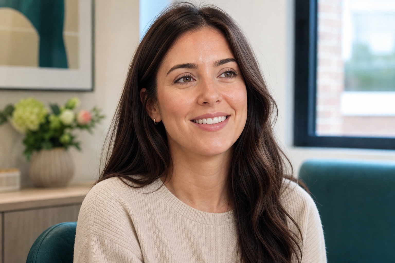 Patient smiling confidently after composite bonding treatment